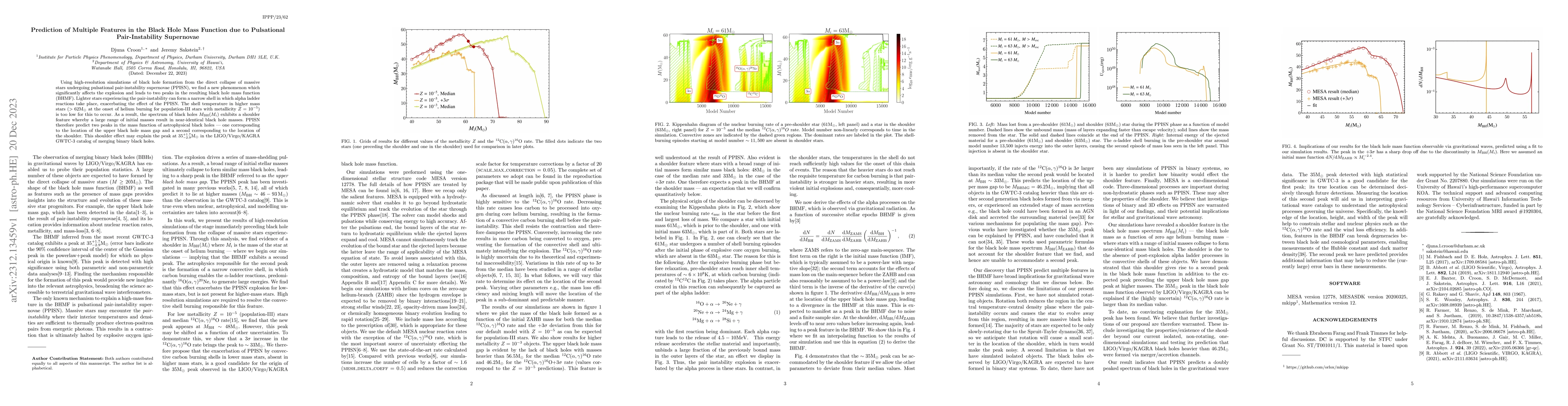 Thumbnail for Prediction of Multiple Features in the Black Hole Mass Function due to
  Pulsational Pair-Instability Supernovae