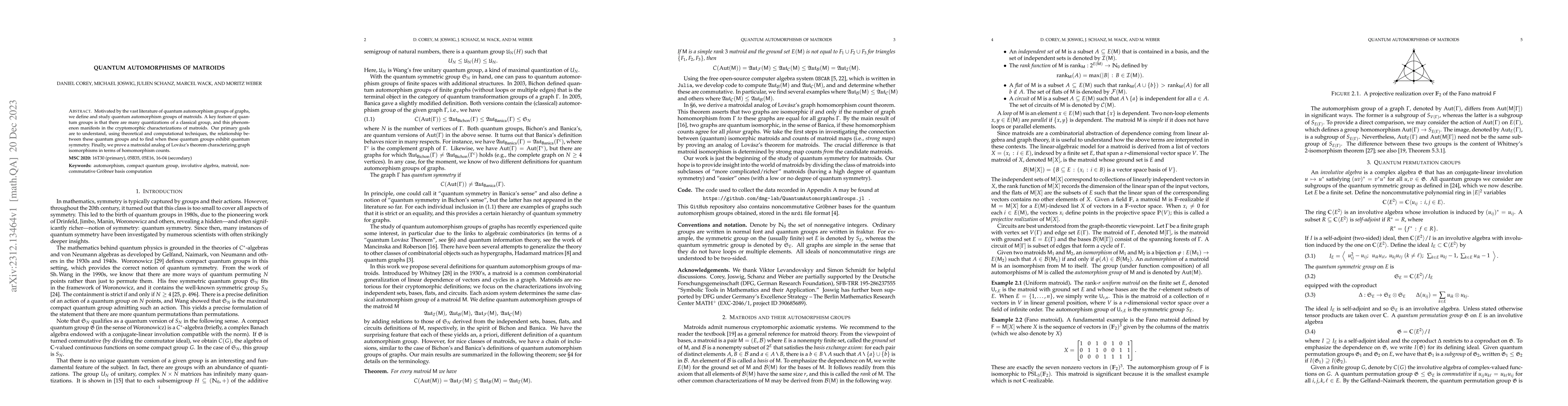 Thumbnail for Quantum automorphisms of matroids