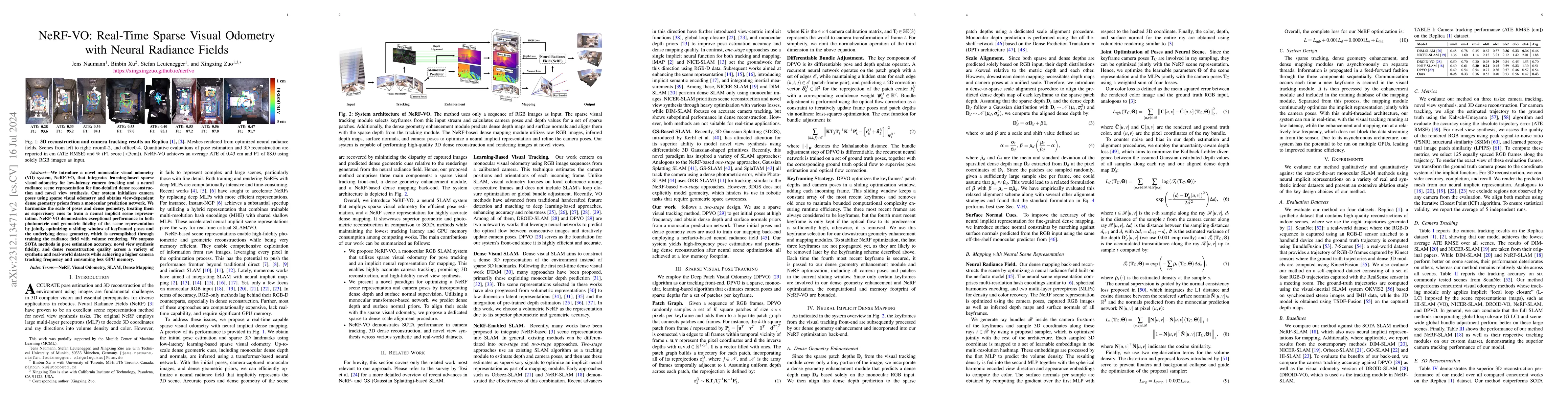 Thumbnail for NeRF-VO: Real-Time Sparse Visual Odometry with Neural Radiance Fields
