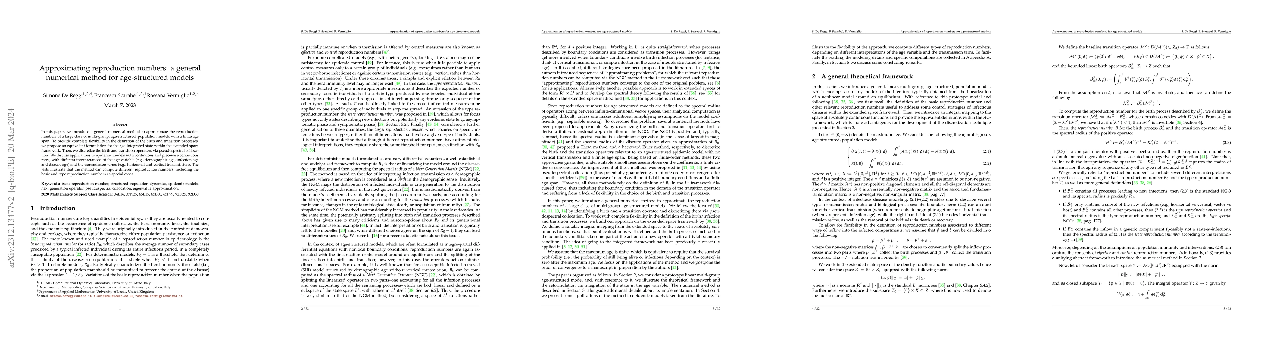 Thumbnail for Approximating reproduction numbers: a general numerical method for
  age-structured models