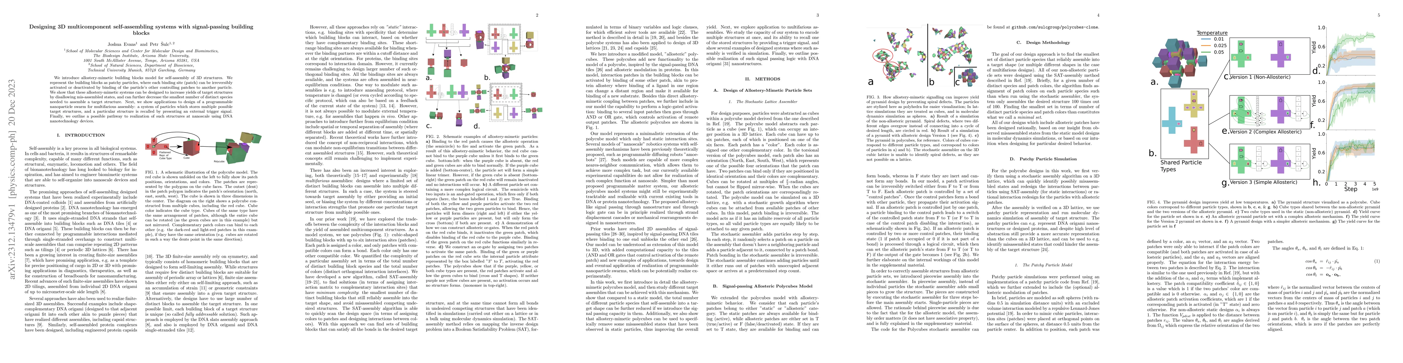 Thumbnail for Designing 3D multicomponent self-assembling systems with signal-passing
  building blocks