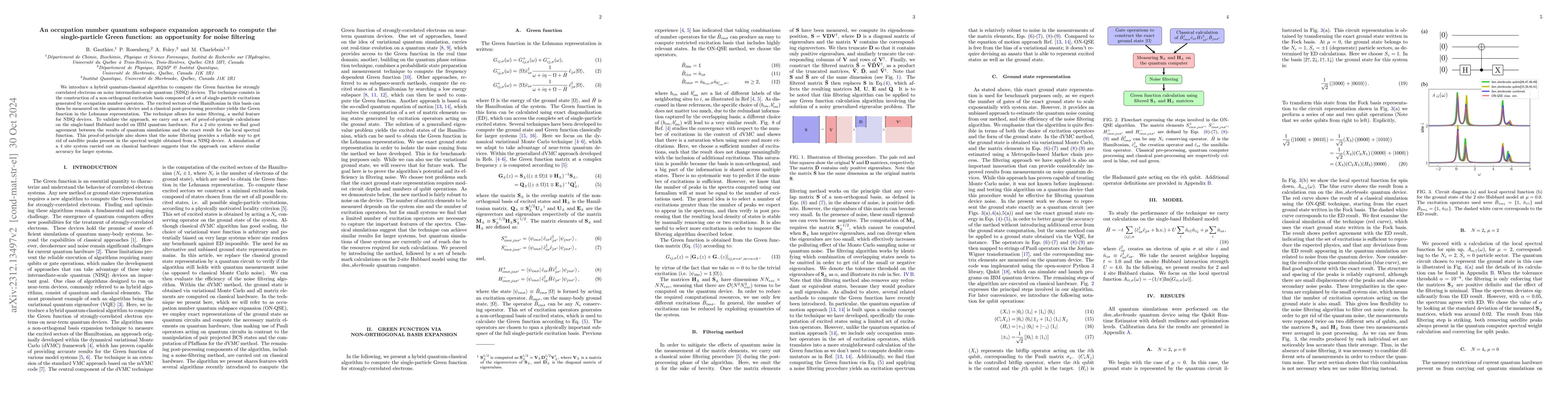 Thumbnail for An occupation number quantum subspace expansion approach to compute the
  single-particle Green function