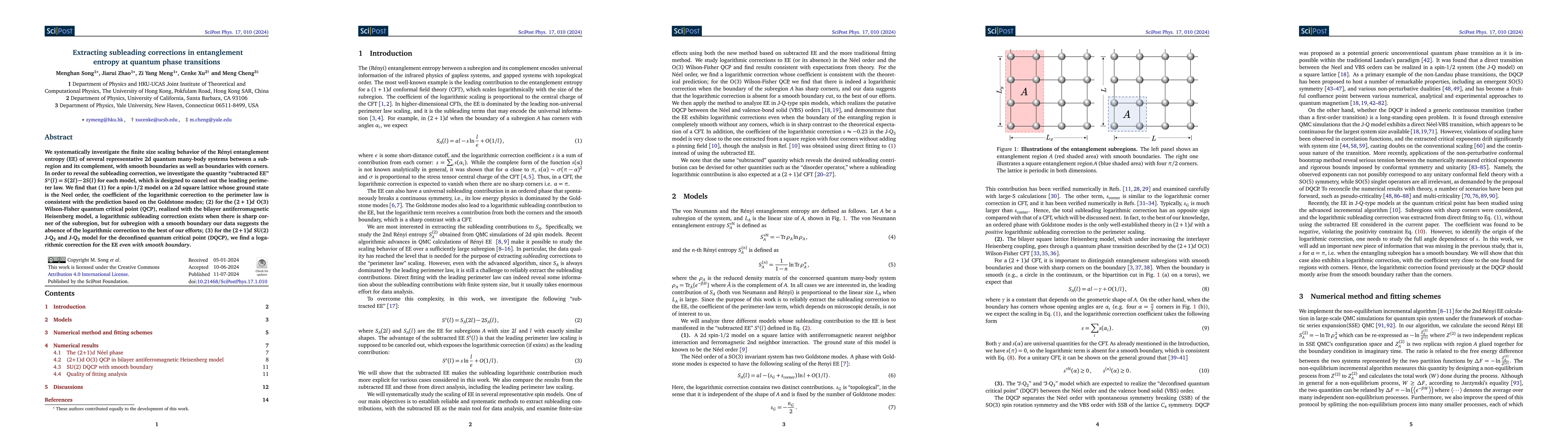 Thumbnail for Extracting subleading corrections in entanglement entropy at quantum
  phase transitions