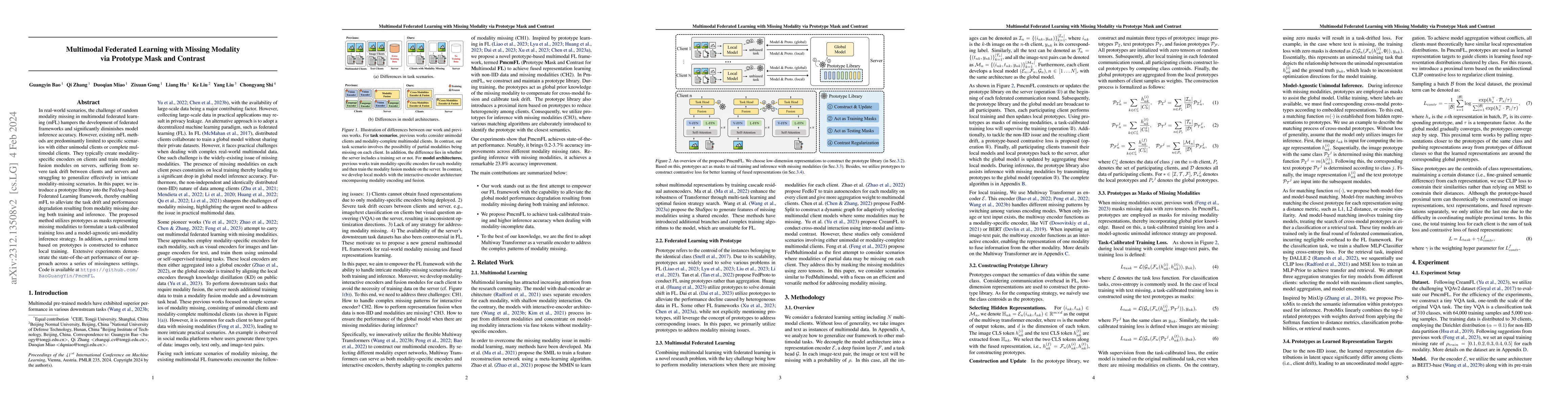 Thumbnail for Multimodal Federated Learning with Missing Modality via Prototype Mask
  and Contrast