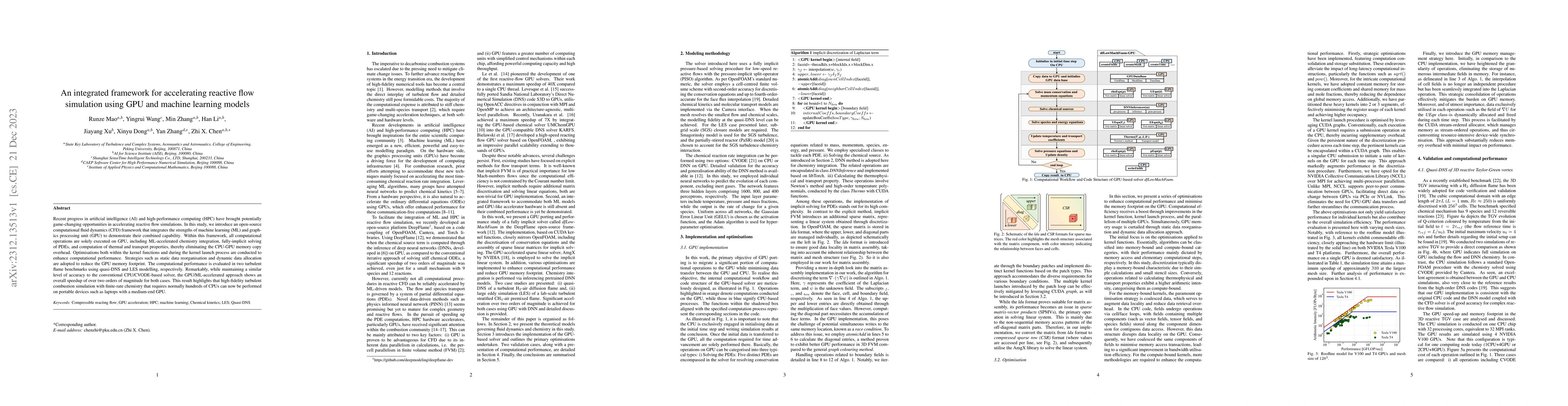 Thumbnail for An integrated framework for accelerating reactive flow simulation using
  GPU and machine learning models