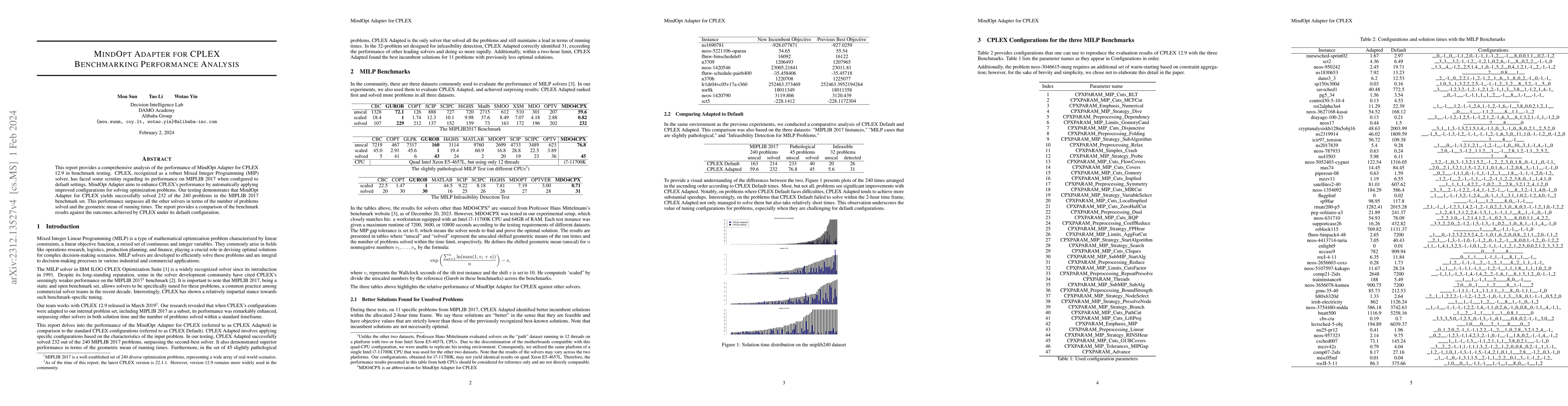 Thumbnail for MindOpt Adapter for CPLEX Benchmarking Performance Analysis