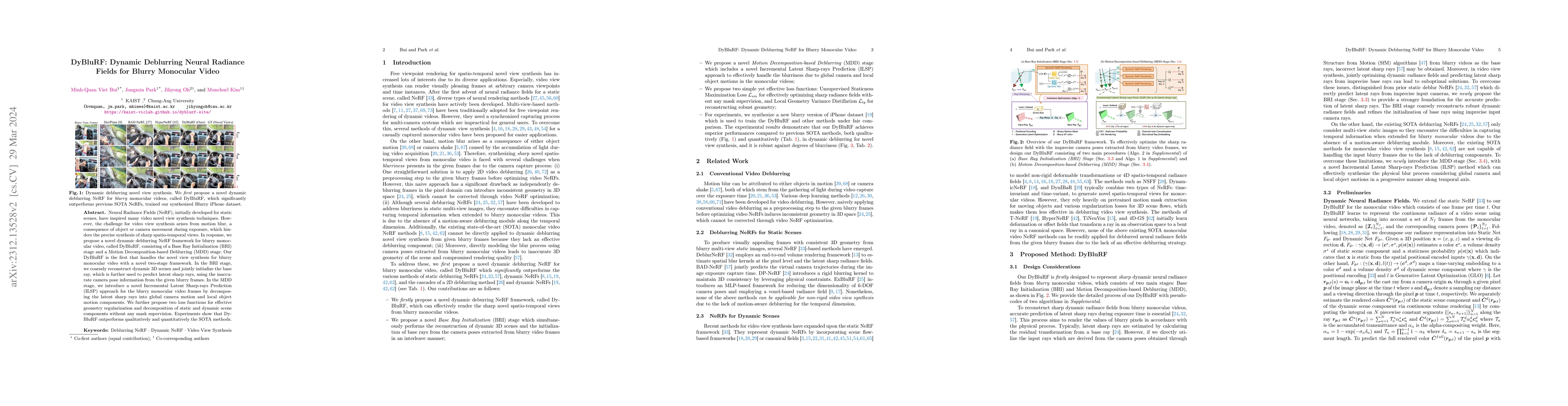 Thumbnail for DyBluRF: Dynamic Deblurring Neural Radiance Fields for Blurry Monocular
  Video