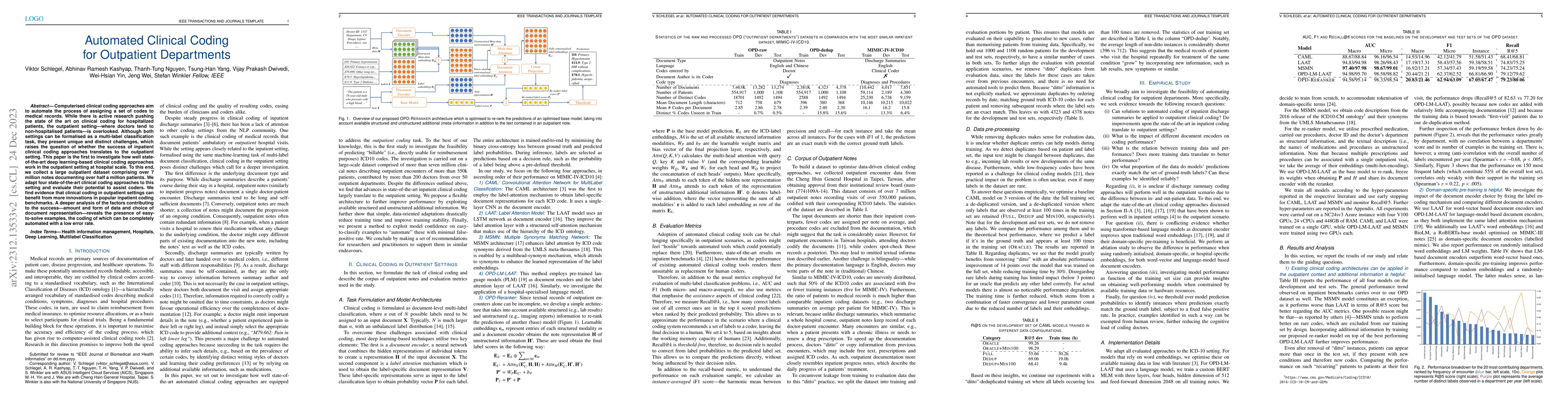 Thumbnail for Automated Clinical Coding for Outpatient Departments