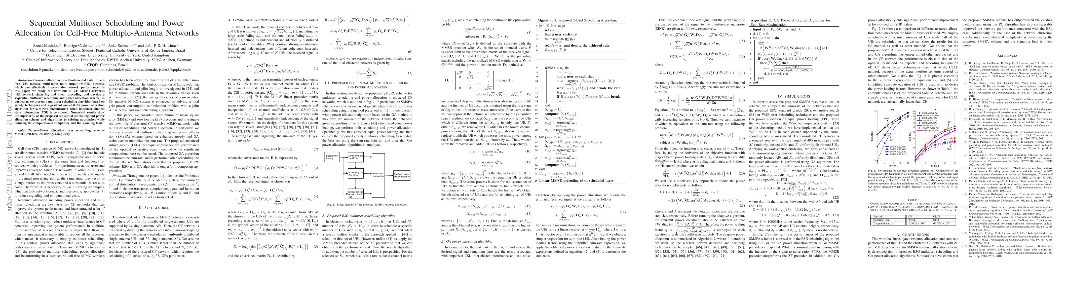 Thumbnail for Sequential Multiuser Scheduling and Power Allocation for Cell-Free
  Multiple-Antenna Networks