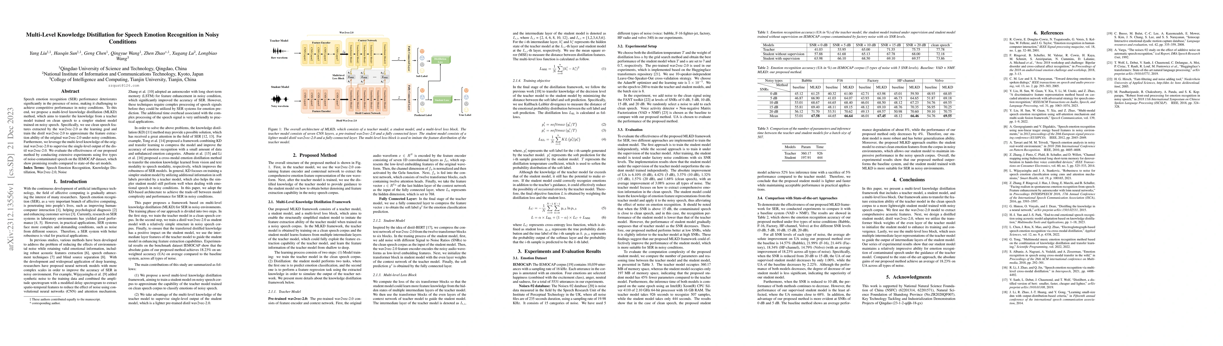Thumbnail for Multi-Level Knowledge Distillation for Speech Emotion Recognition in
  Noisy Conditions