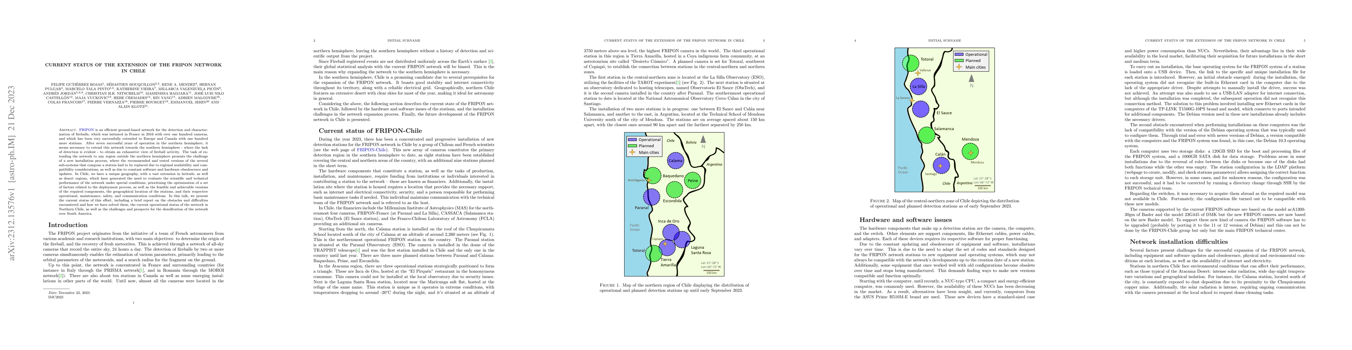 Thumbnail for Current status of the Extension of the FRIPON network in Chile