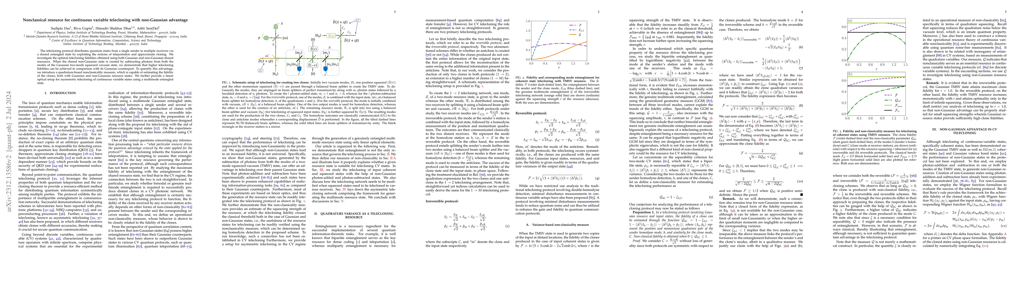 Thumbnail for Nonclassical resource for continuous variable telecloning with
  non-Gaussian advantage