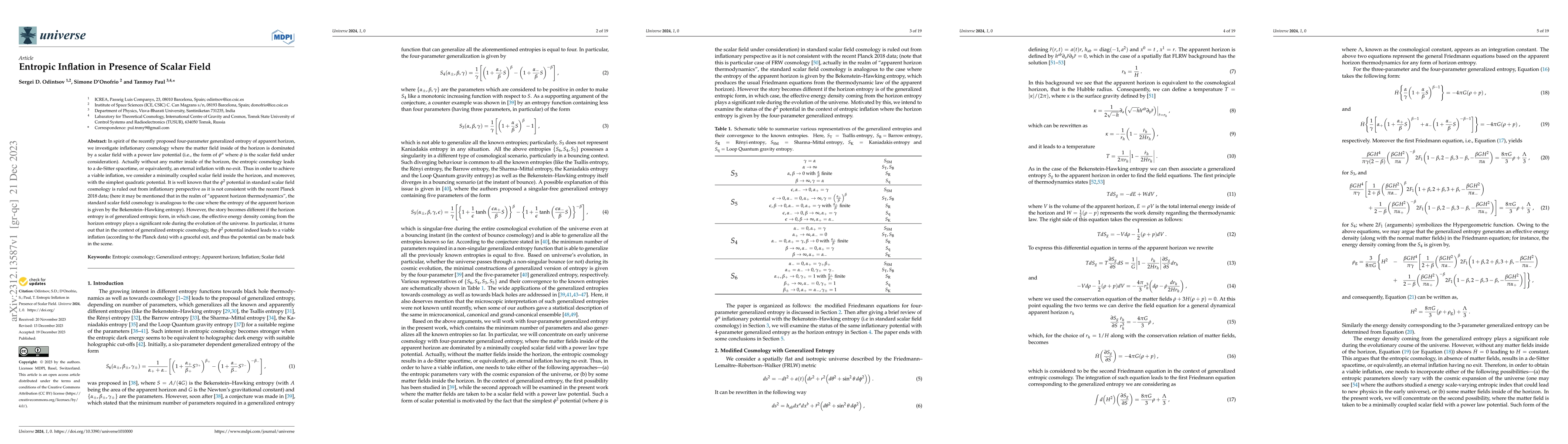 Thumbnail for Entropic Inflation in Presence of Scalar Field