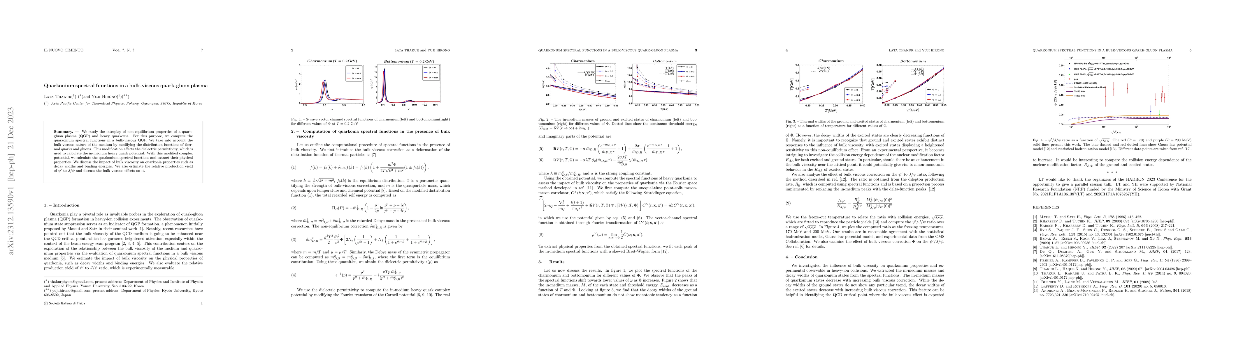 Thumbnail for Quarkonium spectral functions in a bulk-viscous quark-gluon plasma