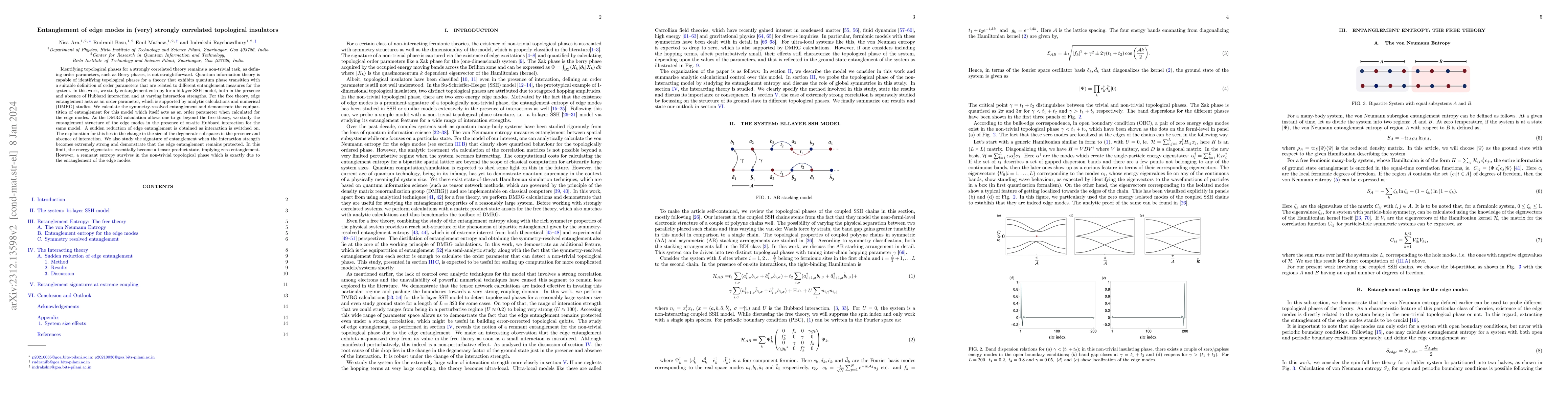 Thumbnail for Entanglement of edge modes in (very) strongly correlated topological
  insulators