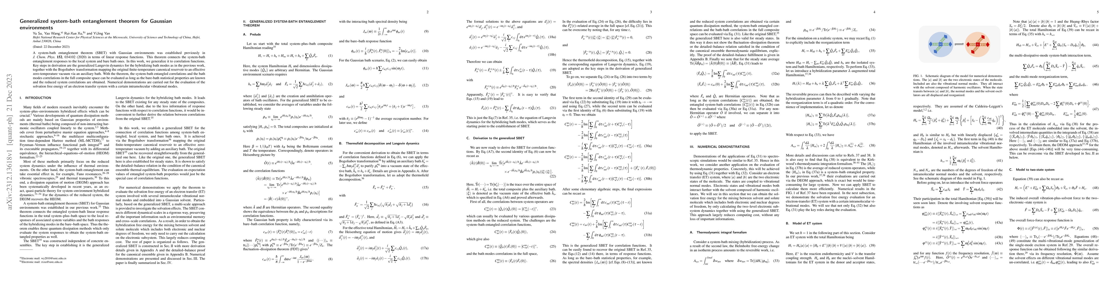 Thumbnail for Generalized system-bath entanglement theorem for Gaussian environments