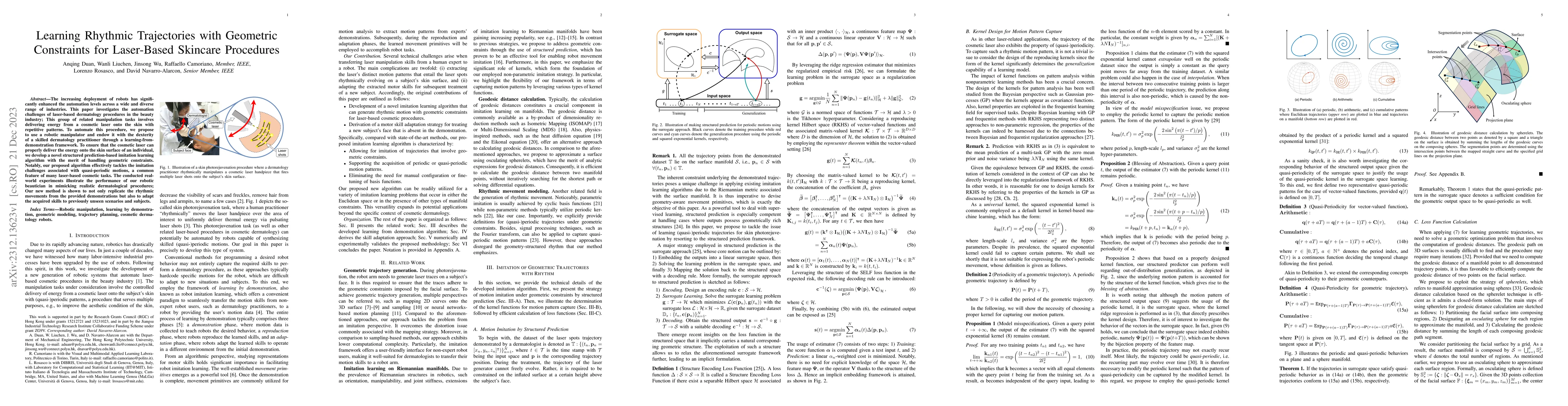 Thumbnail for Learning Rhythmic Trajectories with Geometric Constraints for
  Laser-Based Skincare Procedures