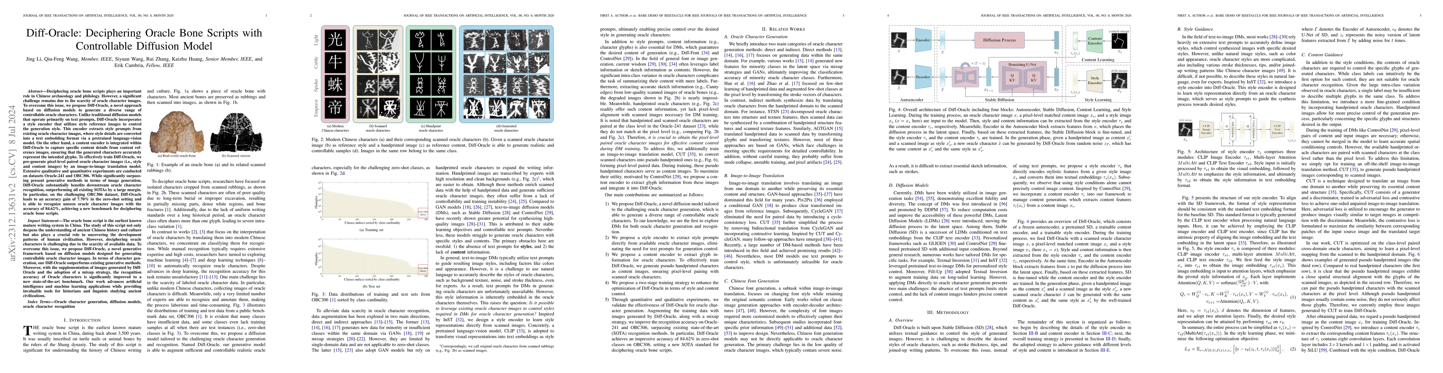 Thumbnail for Diff-Oracle: Deciphering Oracle Bone Scripts with Controllable Diffusion
  Model