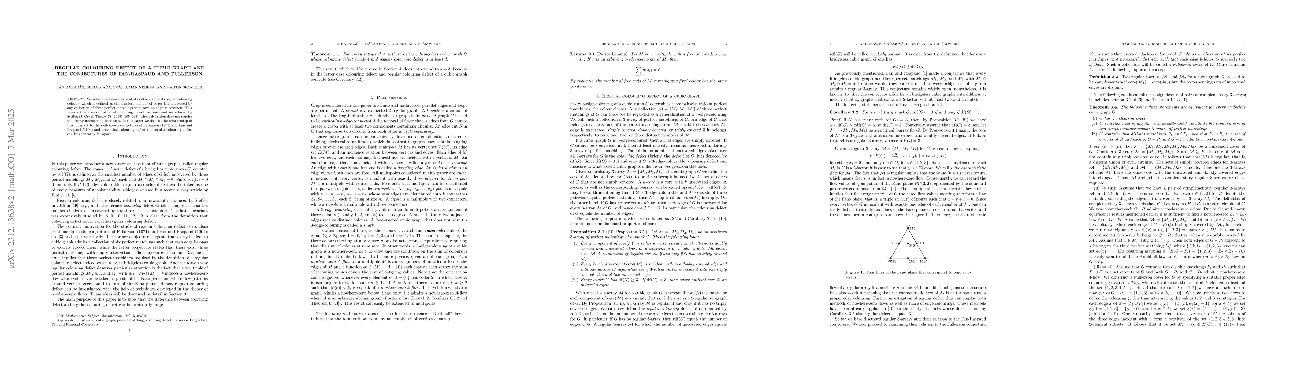 Thumbnail for Colouring defect of a cubic graph and the conjectures of Fan-Raspaud and
  Fulkerson