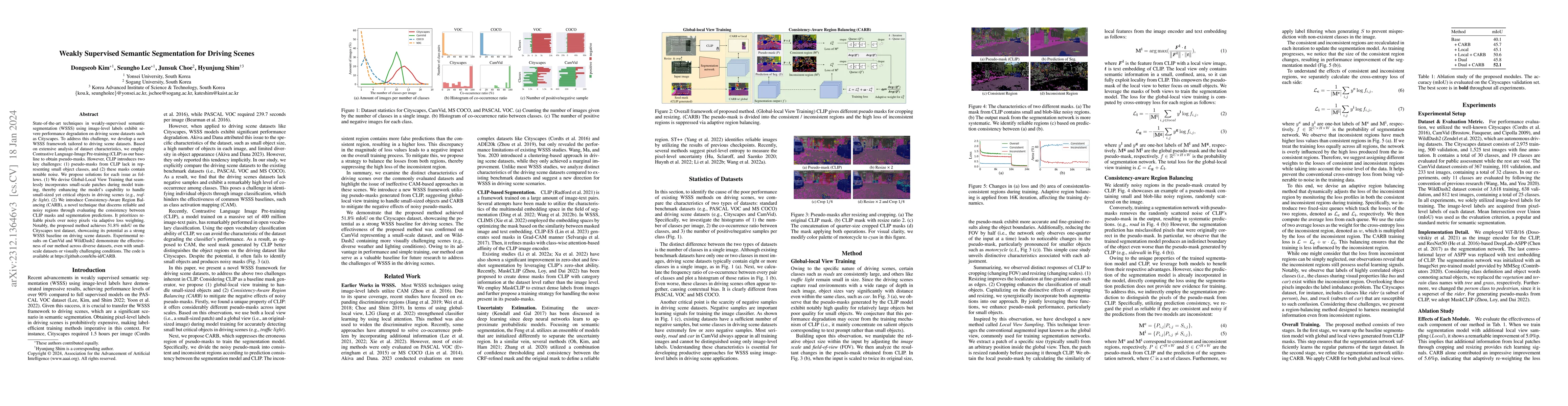 Thumbnail for Weakly Supervised Semantic Segmentation for Driving Scenes