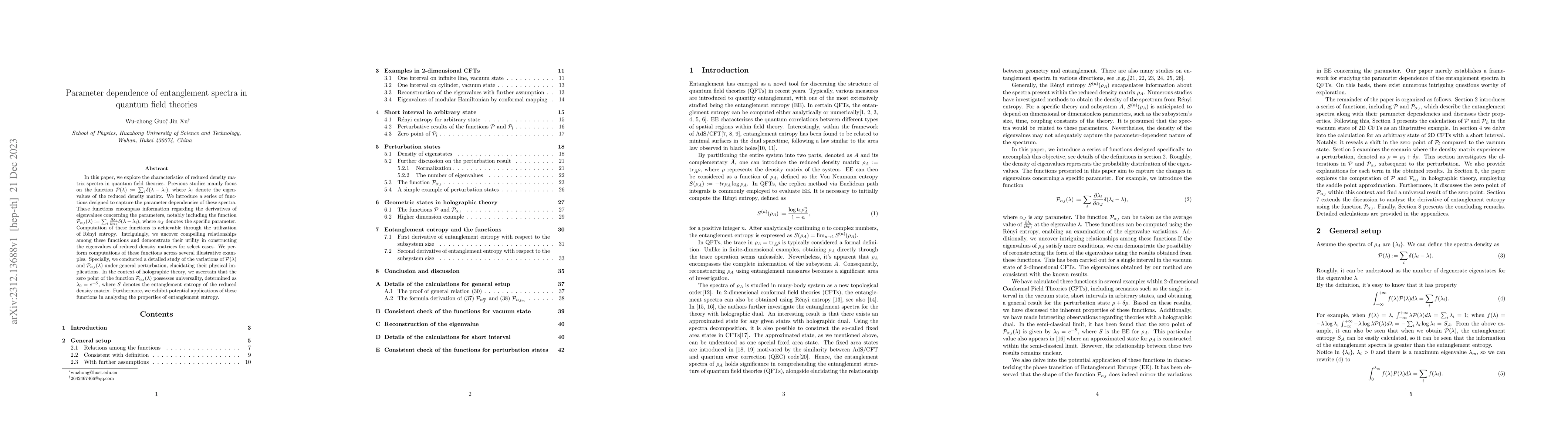 Thumbnail for Parameter dependence of entanglement spectra in quantum field theories
