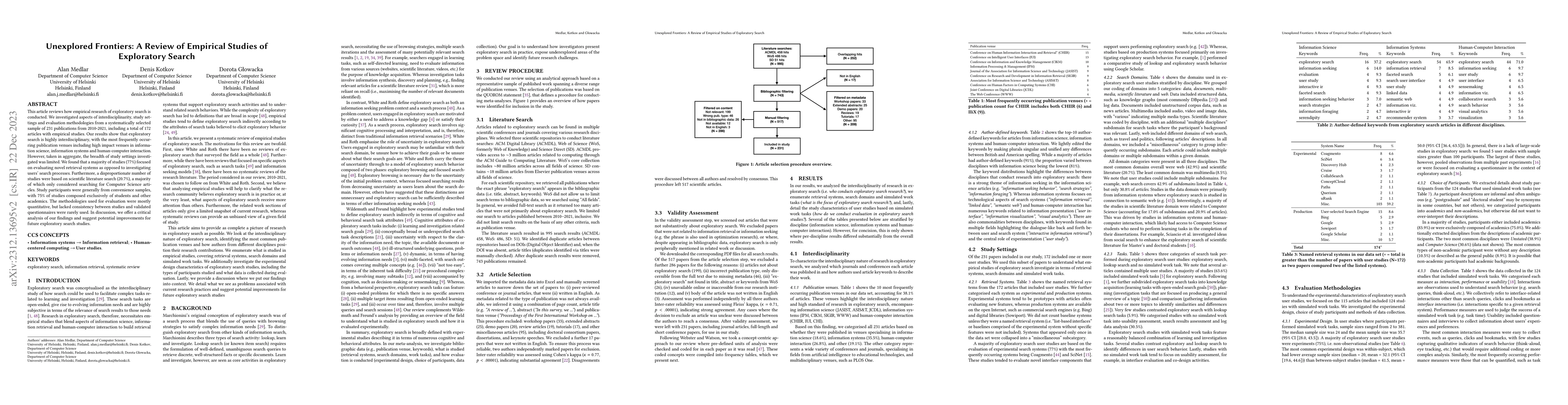 Thumbnail for Unexplored Frontiers: A Review of Empirical Studies of Exploratory
  Search