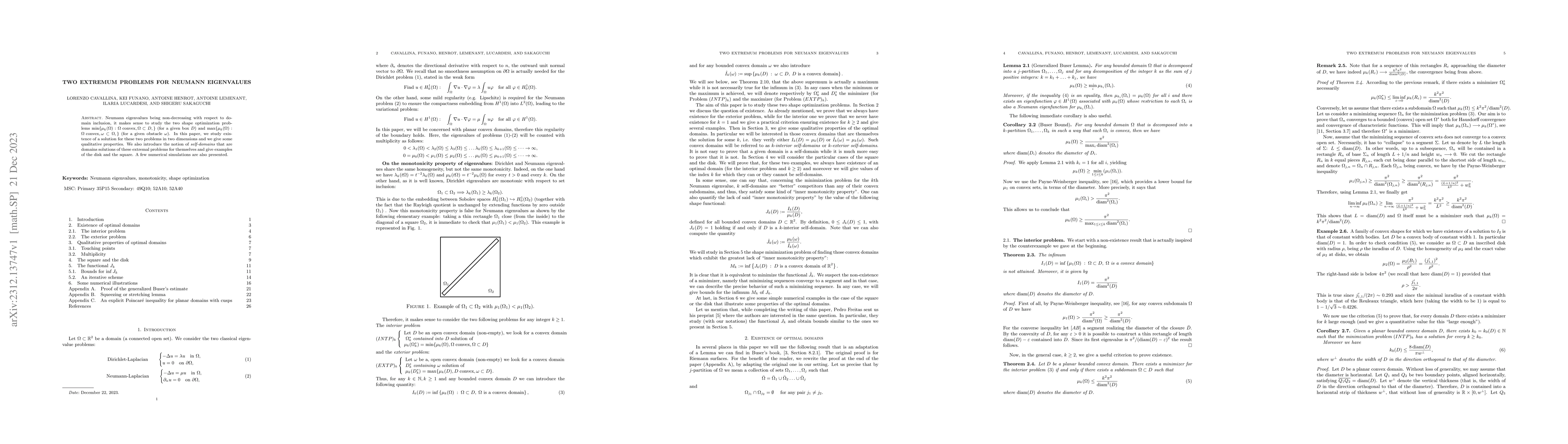 Thumbnail for Two extremum problems for Neumann eigenvalues