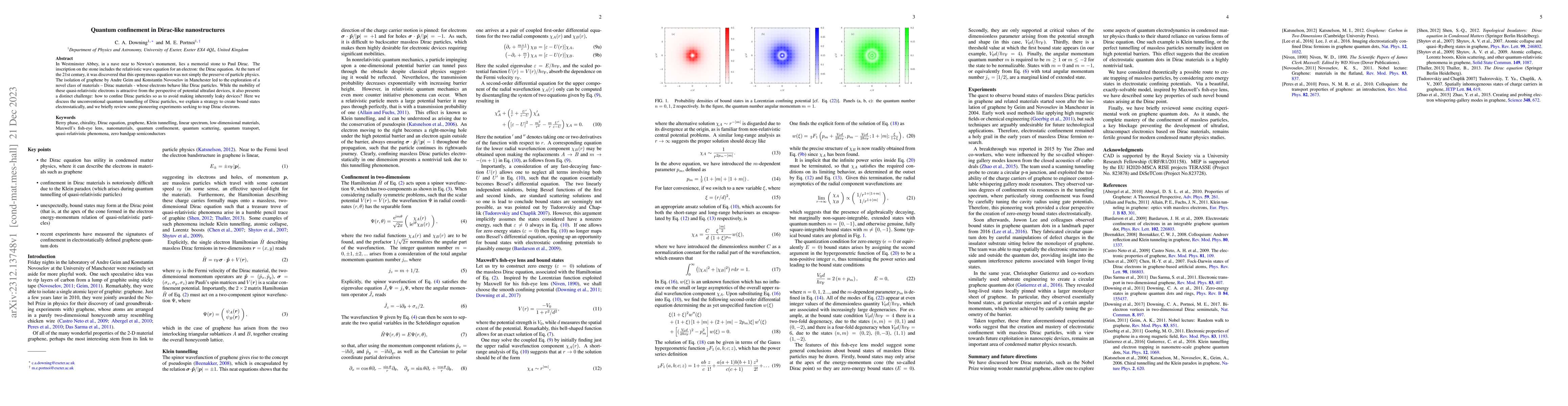 Thumbnail for Quantum confinement in Dirac-like nanostructures
