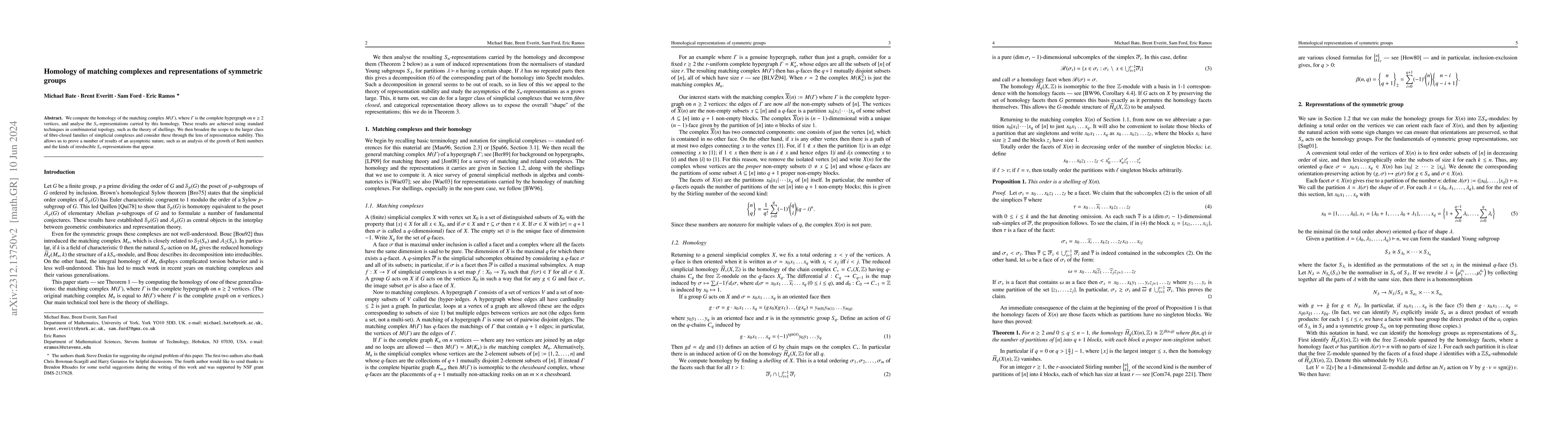 Thumbnail for Homology of matching complexes and representations of symmetric groups