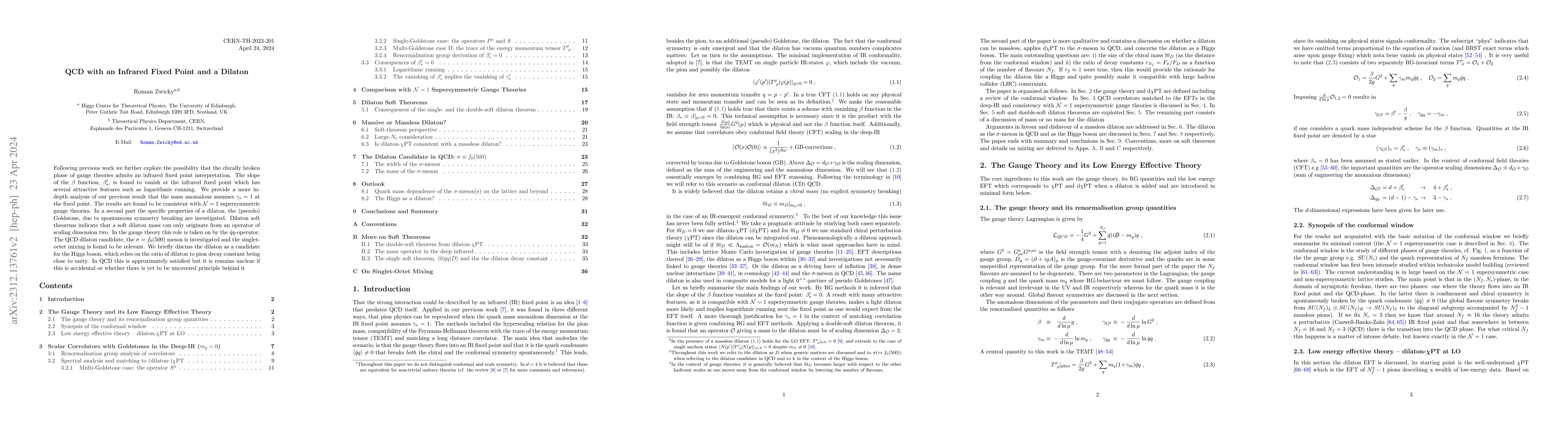 Thumbnail for QCD with an Infrared Fixed Point and a Dilaton