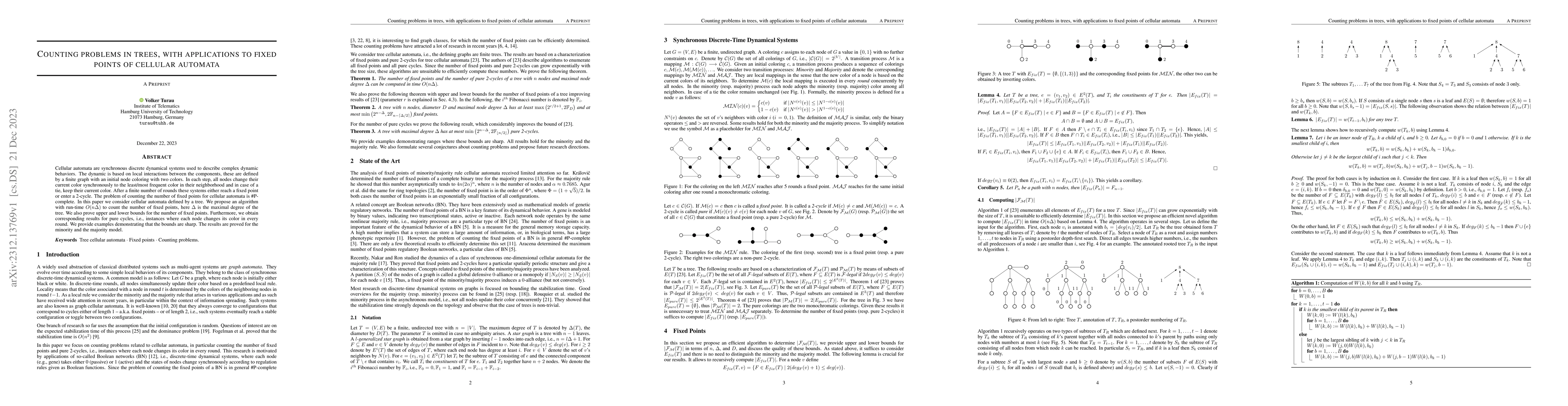 Thumbnail for Counting Problems in Trees, with Applications to Fixed Points of
  Cellular Automata