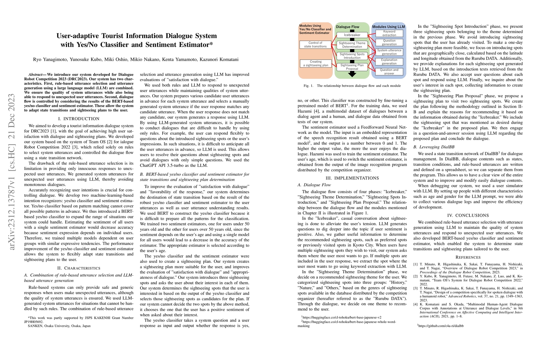 Thumbnail for User-adaptive Tourist Information Dialogue System with Yes/No Classifier
  and Sentiment Estimator
