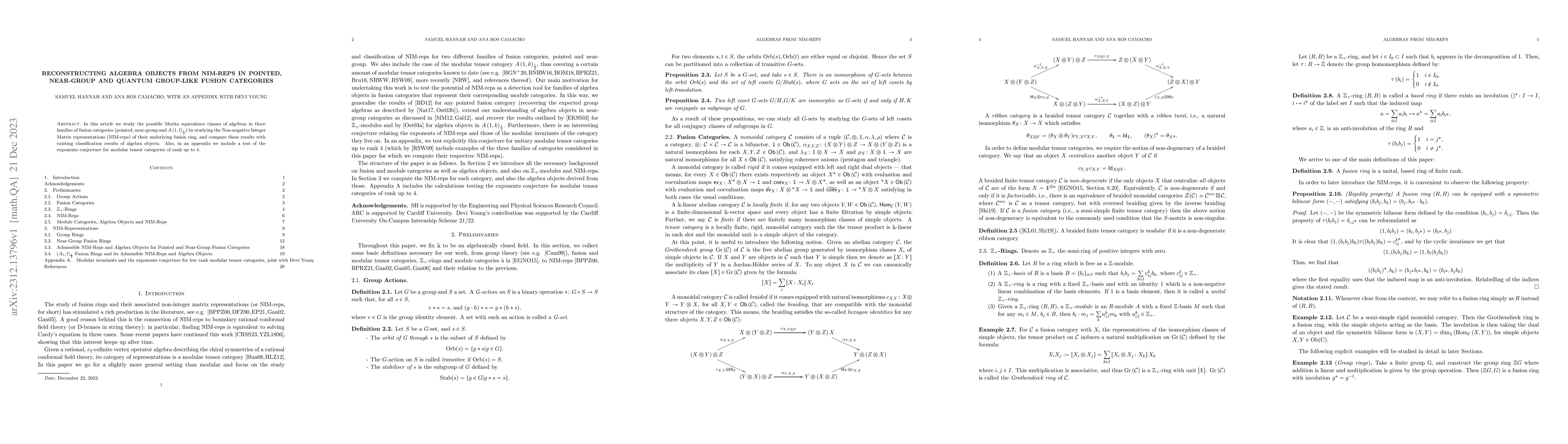 Thumbnail for Reconstructing algebra objects from NIM-reps in pointed, near-group and
  quantum group-like fusion categories