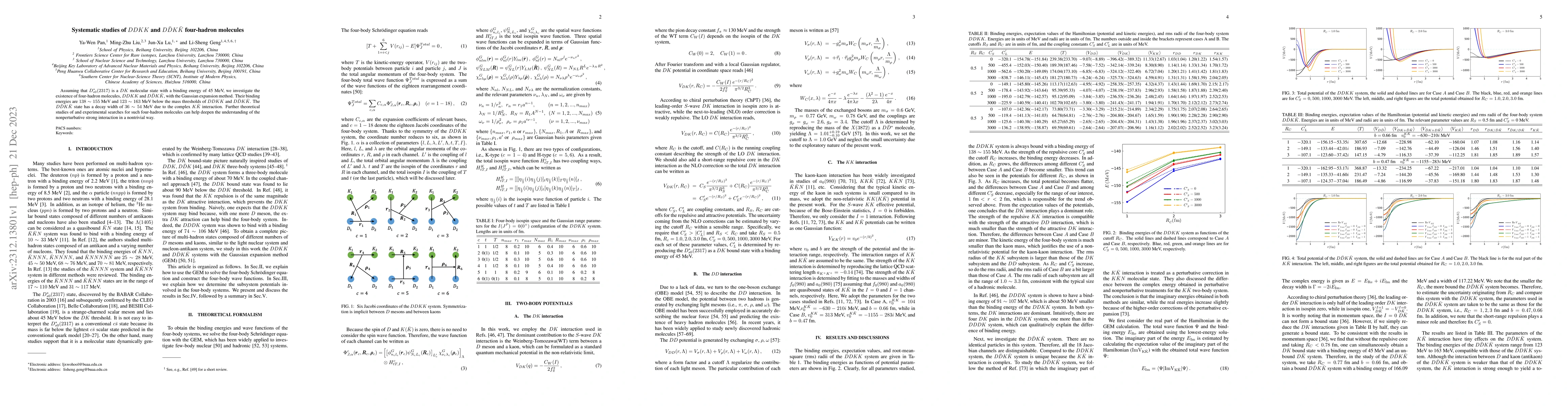 Thumbnail for Systematic studies of $DDKK$ and $D\bar{D}K\bar{K}$ four-hadron
  molecules