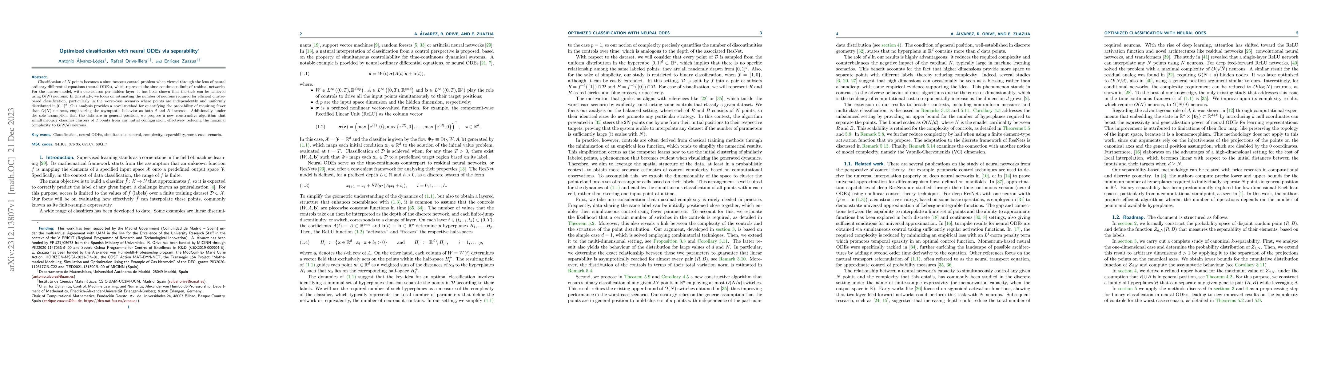 Thumbnail for Optimized classification with neural ODEs via separability