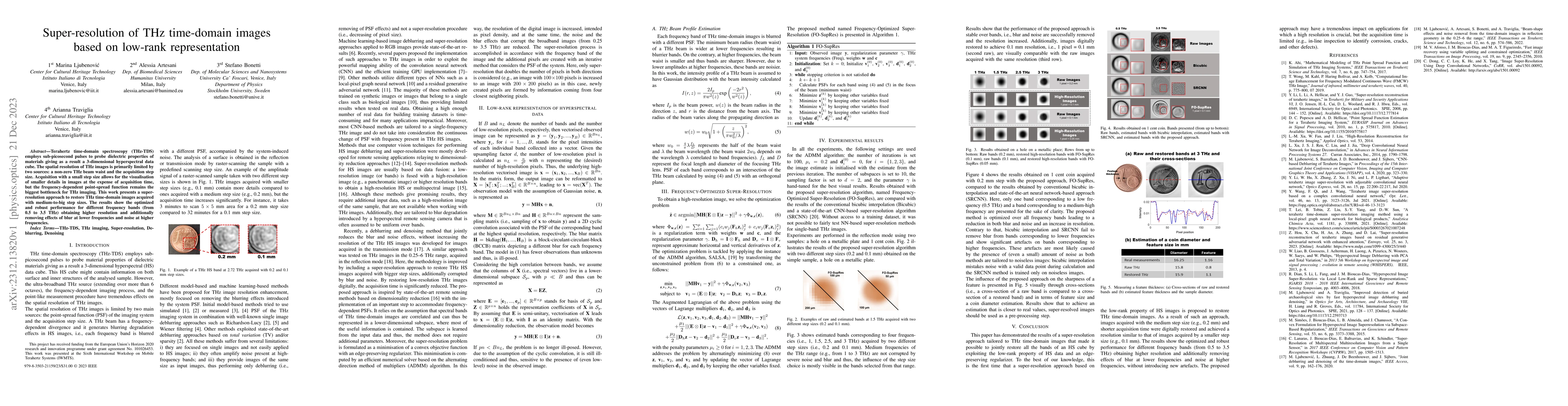 Thumbnail for Super-resolution of THz time-domain images based on low-rank
  representation