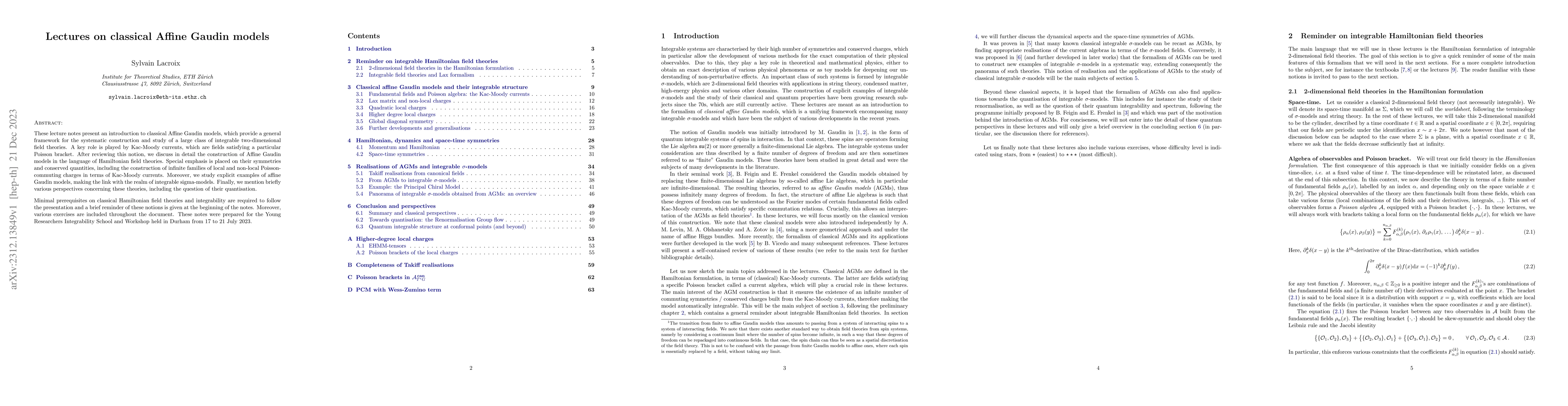 Thumbnail for Lectures on classical Affine Gaudin models