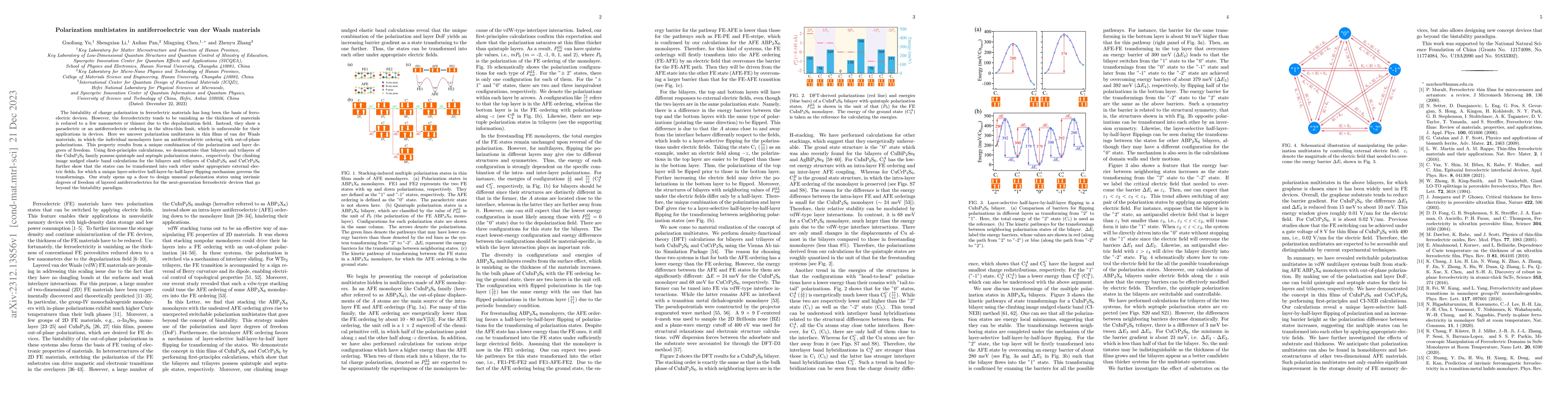 Thumbnail for Polarization multistates in antiferroelectric van der Waals materials