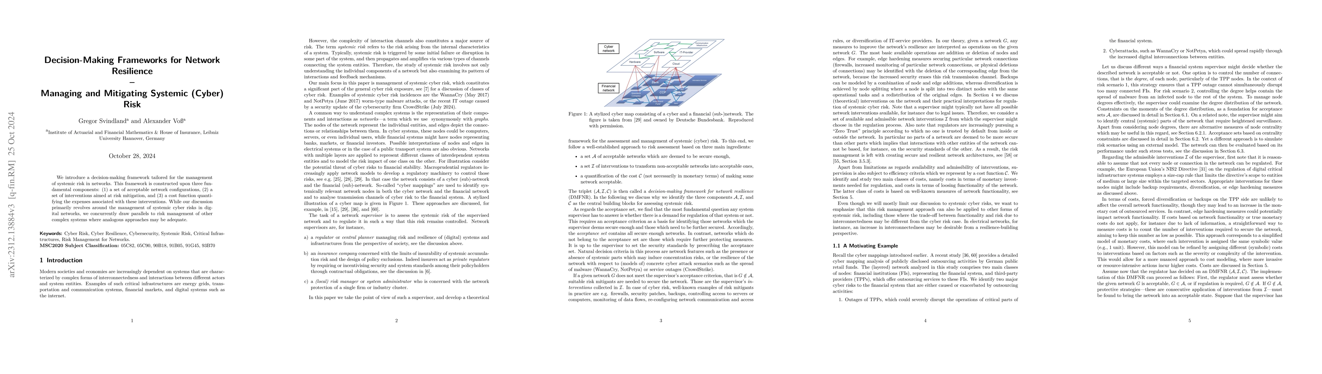 Thumbnail for Measures of Resilience to Cyber Contagion -- An Axiomatic Approach for
  Complex Systems