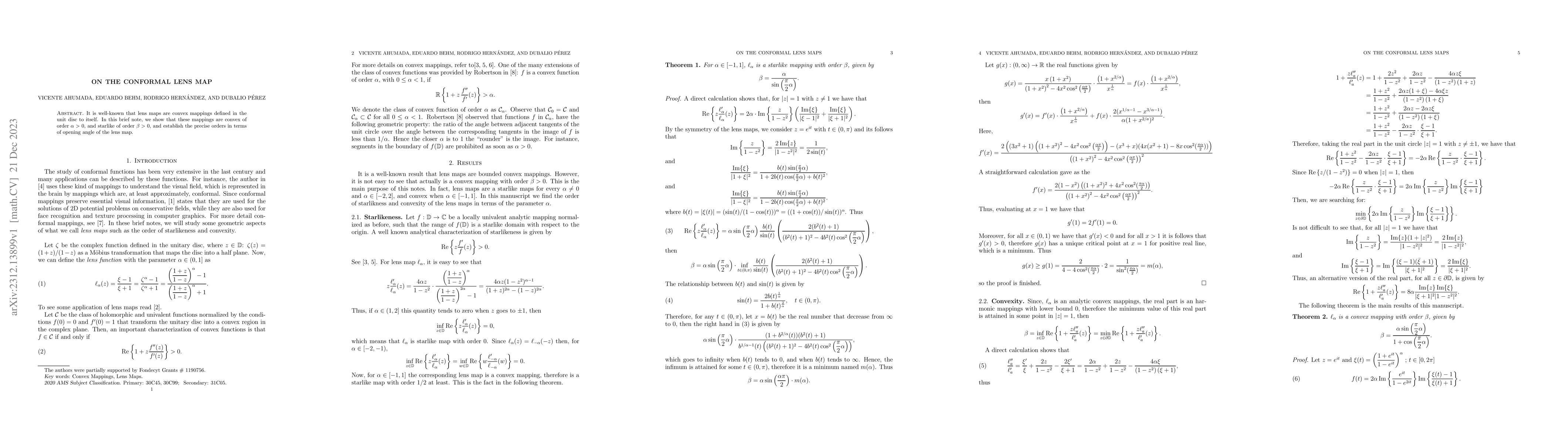 Thumbnail for On the Conformal Lens Map