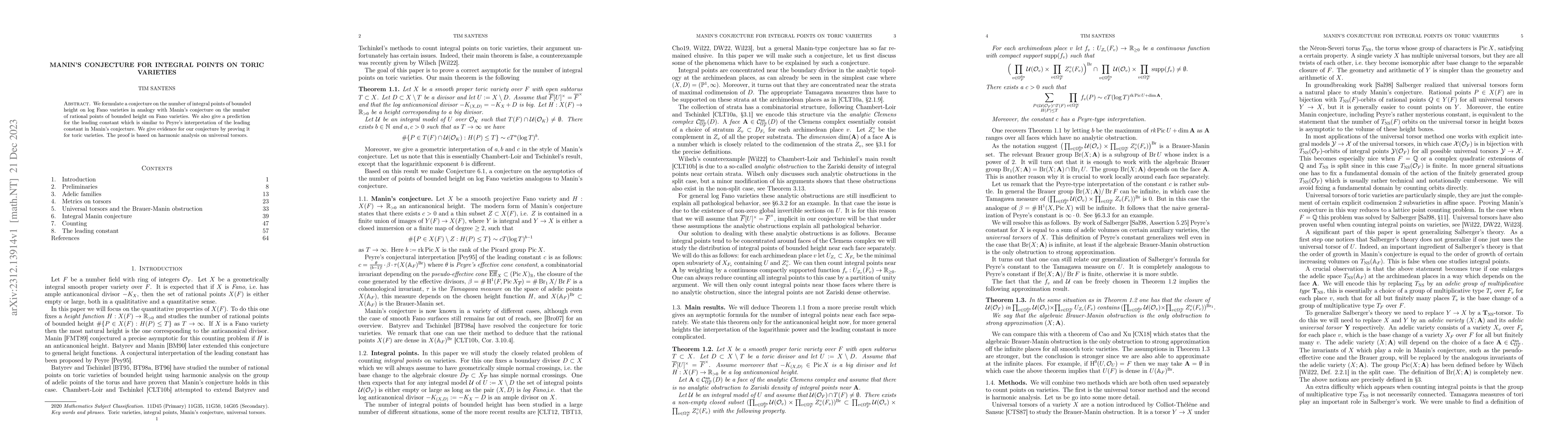 Thumbnail for Manin's conjecture for integral points on toric varieties