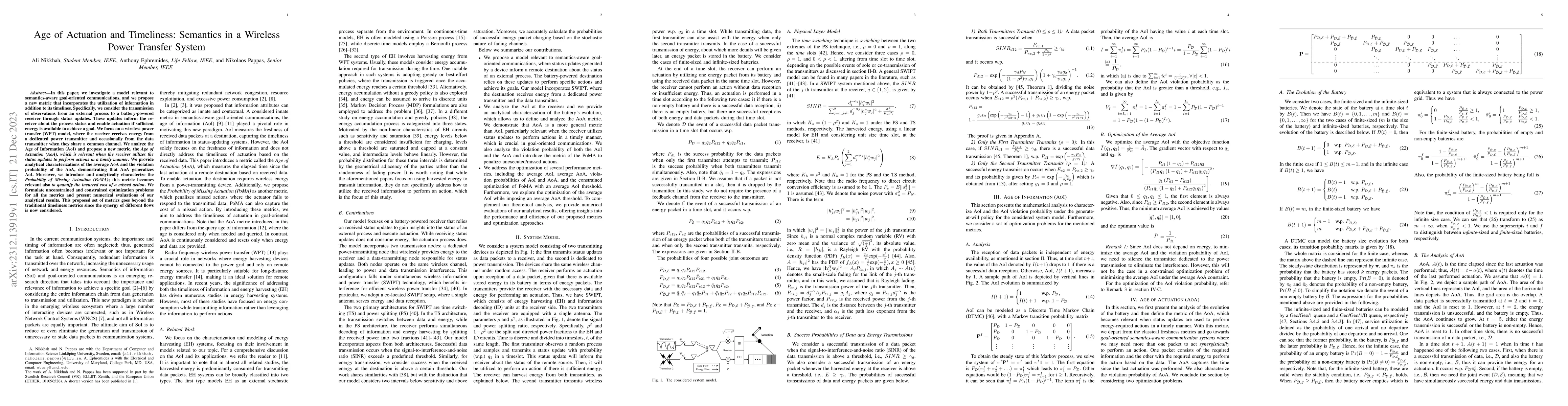 Thumbnail for Age of Actuation and Timeliness: Semantics in a Wireless Power Transfer
  System