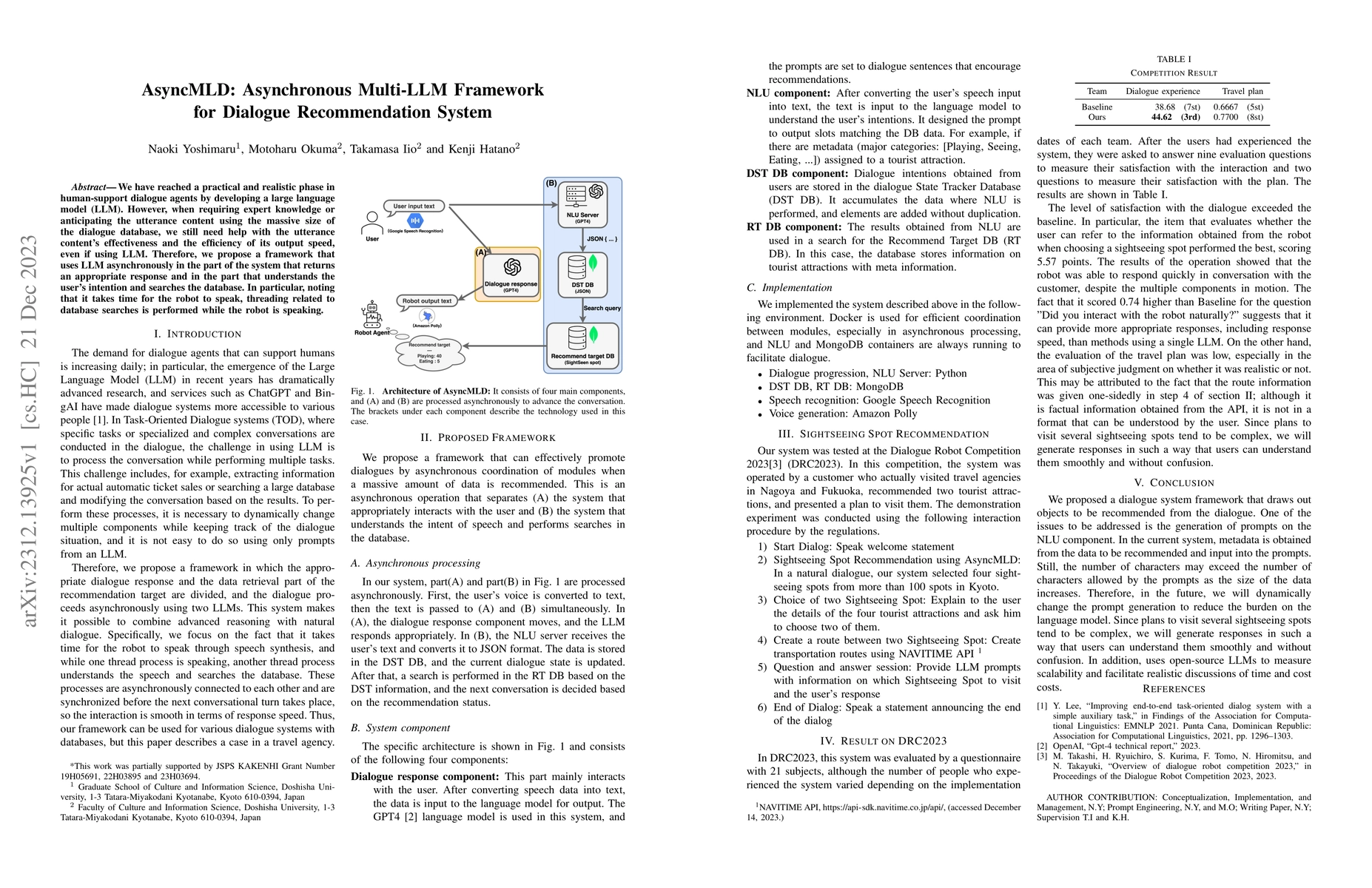 Thumbnail for AsyncMLD: Asynchronous Multi-LLM Framework for Dialogue Recommendation
  System
