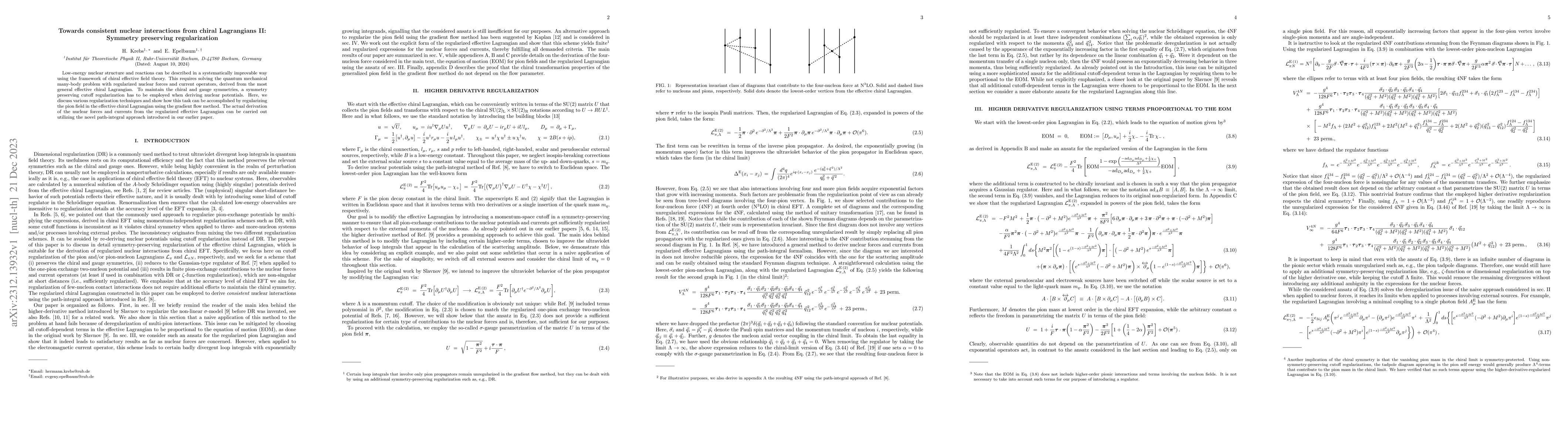 Thumbnail for Towards consistent nuclear interactions from chiral Lagrangians II:
  Symmetry preserving regularization