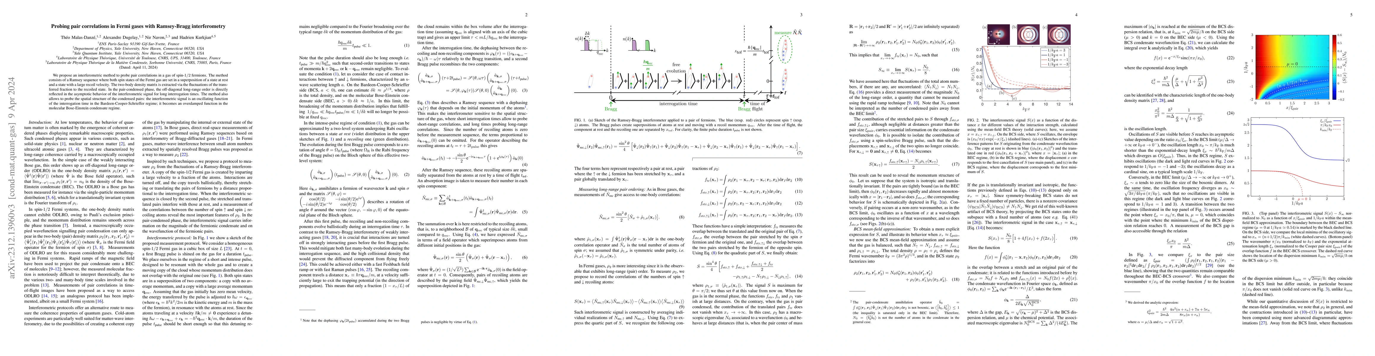 Thumbnail for Probing pair correlations in Fermi gases with Ramsey-Bragg
  interferometry