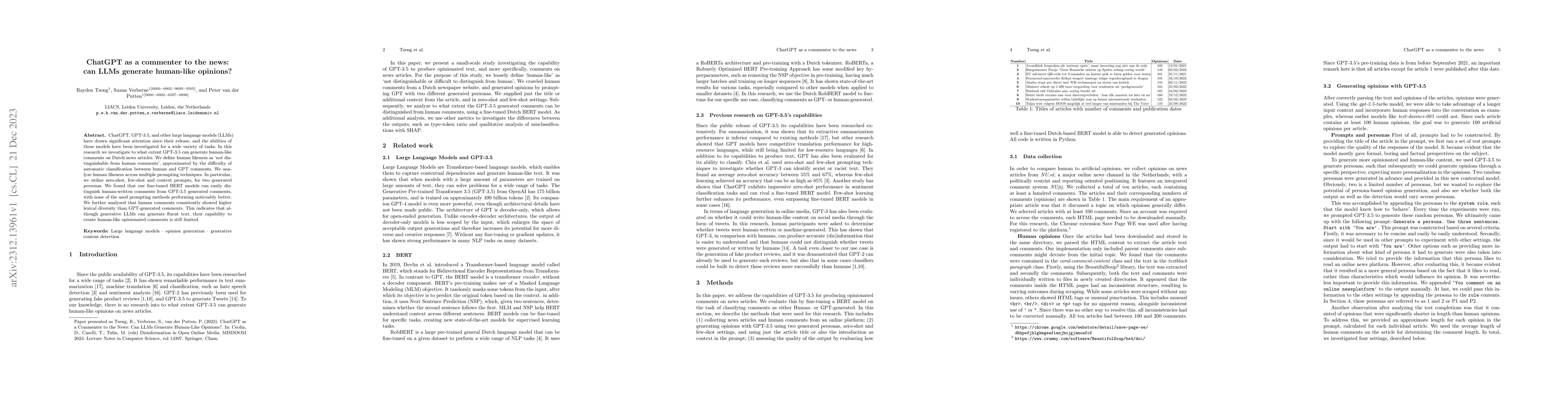 Thumbnail for ChatGPT as a commenter to the news: can LLMs generate human-like
  opinions?