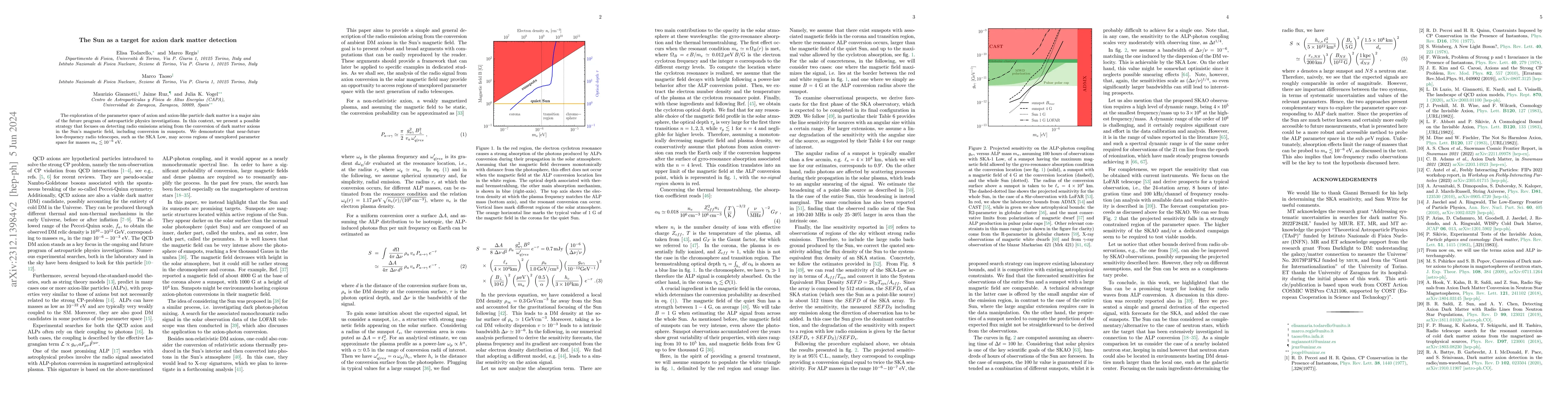 Thumbnail for The Sun as a target for axion dark matter detection