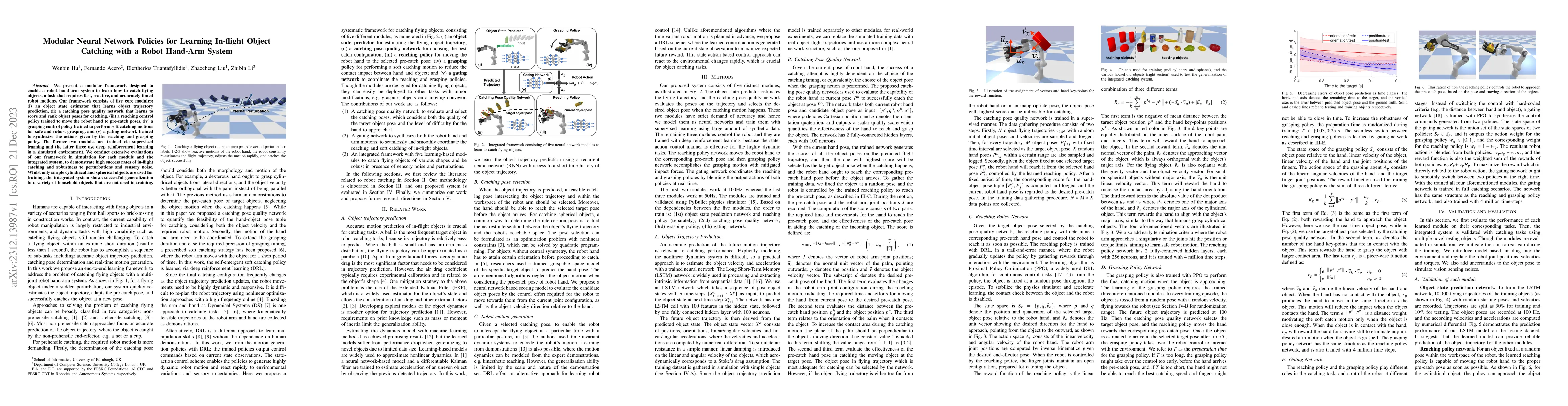 Thumbnail for Modular Neural Network Policies for Learning In-Flight Object Catching
  with a Robot Hand-Arm System