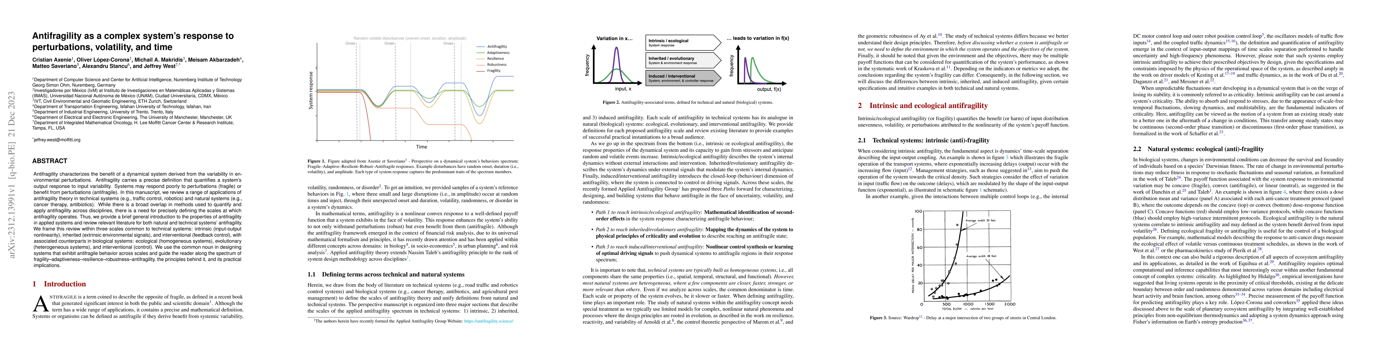 Thumbnail for Antifragility as a complex system's response to perturbations,
  volatility, and time