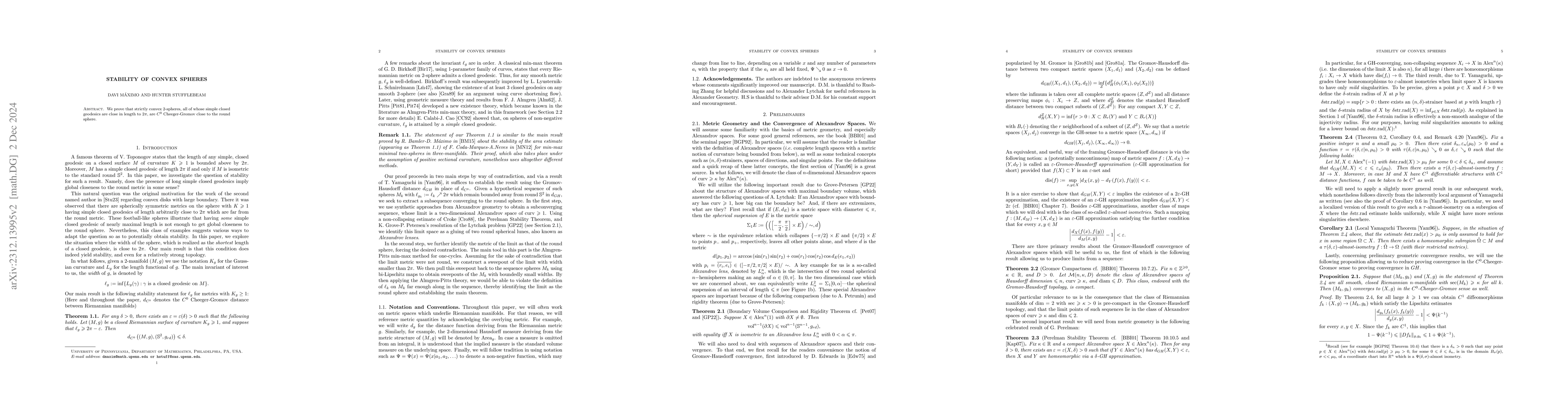 Thumbnail for Stability of Convex Spheres